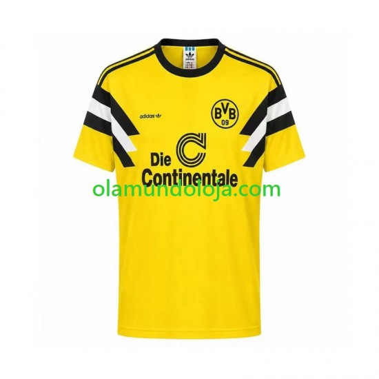 Camisola Borussia Dortmund 1989 Retro Homem Equipamento Primeiro Manga Curta